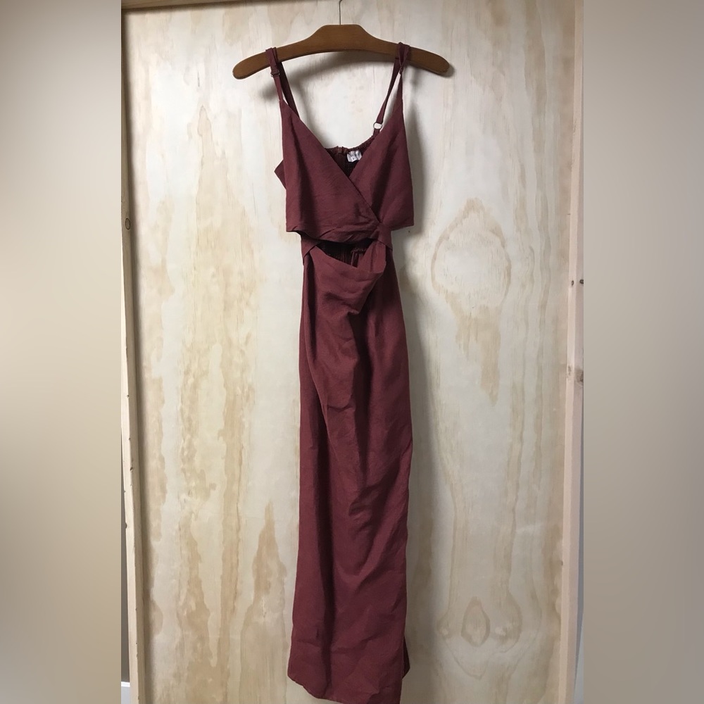 Aulieude wrap maxi dress 100% linen size small